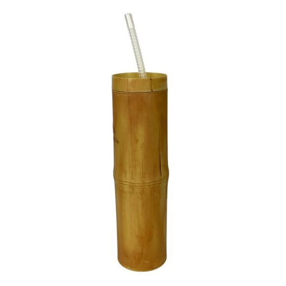 Disney Cruise Line Bamboo Style Reusable Tumbler With Straw Castaway Cay Tiki - Picture 3 of 9